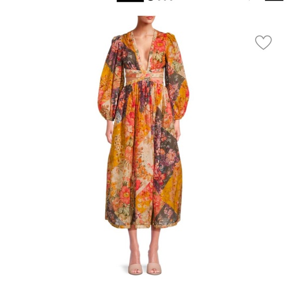 ZIMMERMANN Pattie Floral A Line Midi Dress - Picture 3 of 9